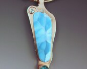 Larimar & Apatite- One of a Kind Statement Pendant Necklace