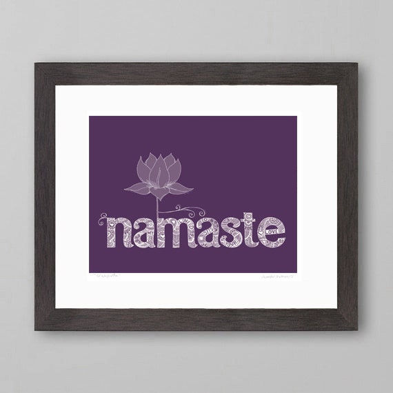 Namaste Print - My Love Sees Your Love - Purple background