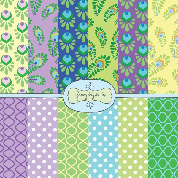 Peacock Scrapbook Paper