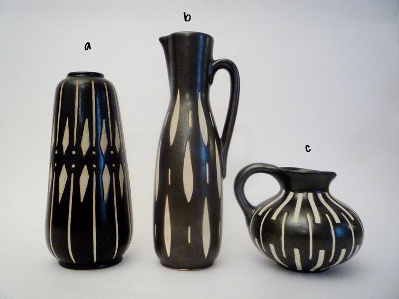 3 Vintage Piesche and Reif Vases 1950