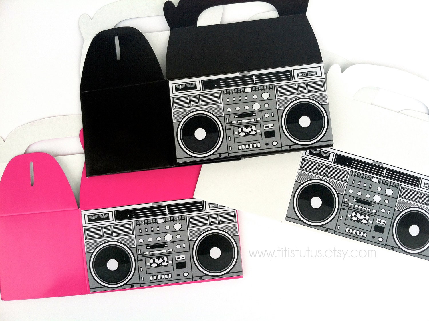 Boom Box Favor Boxes Set of 10 Il_570xn