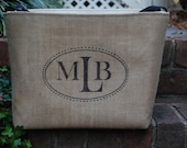 Monogram Burlap Bin Container chic storage, Great Bridesmaid gift, birthday, personalized gift. Charming home decor