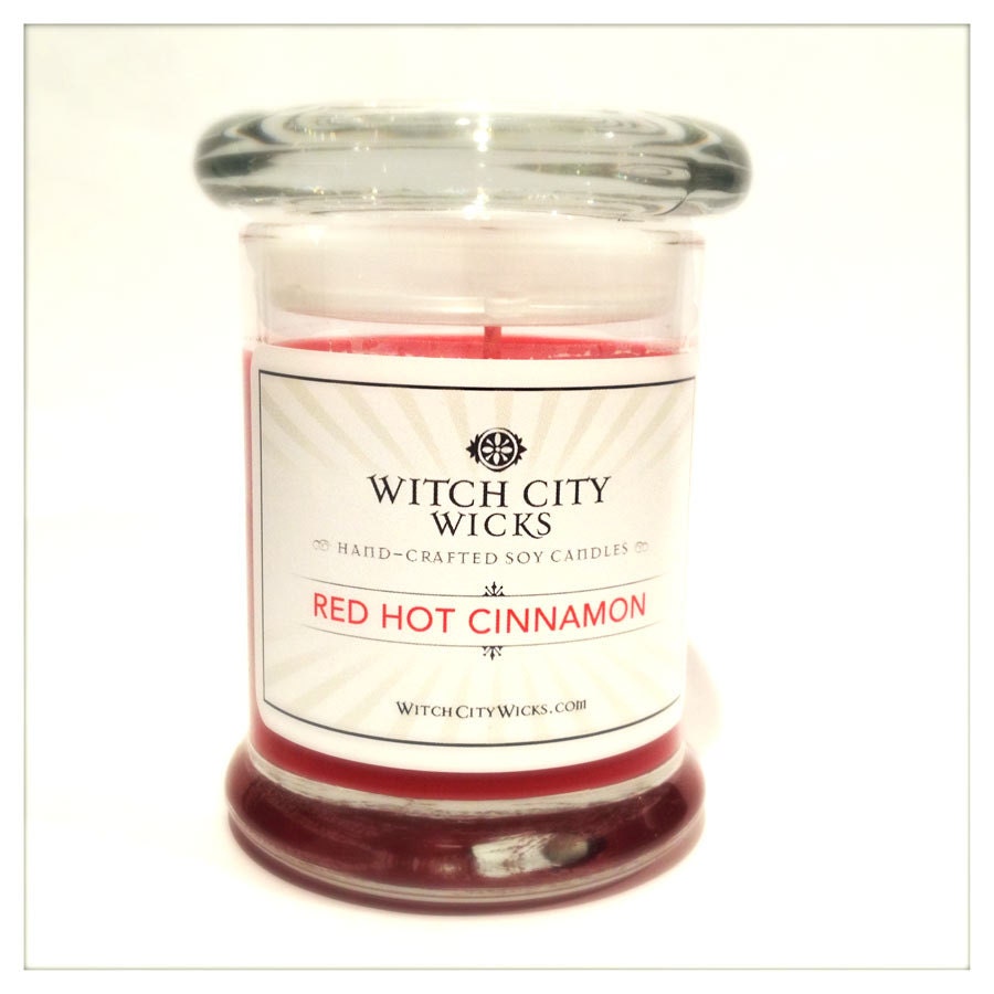Red Hot Cinnamon scented soy candle 8oz. jar