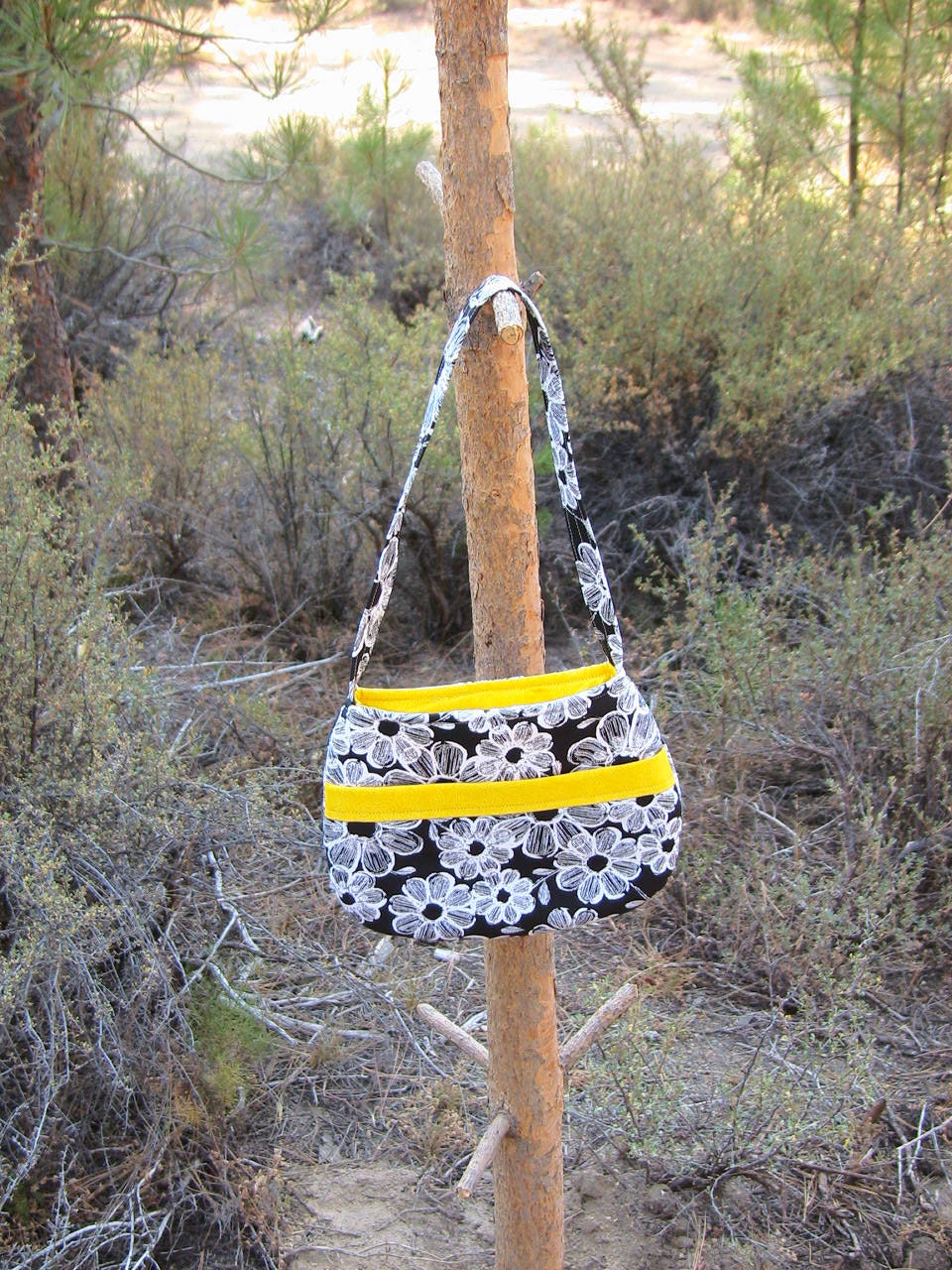 Little Miss Tote in floral and bright yellow