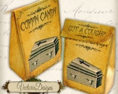 Halloween Favor Bag coffin treat instant download printable image digital collage sheet 179