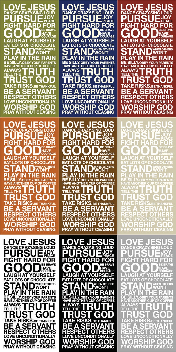 18x24 Print only FAMILY RULES in CUSTOM colors