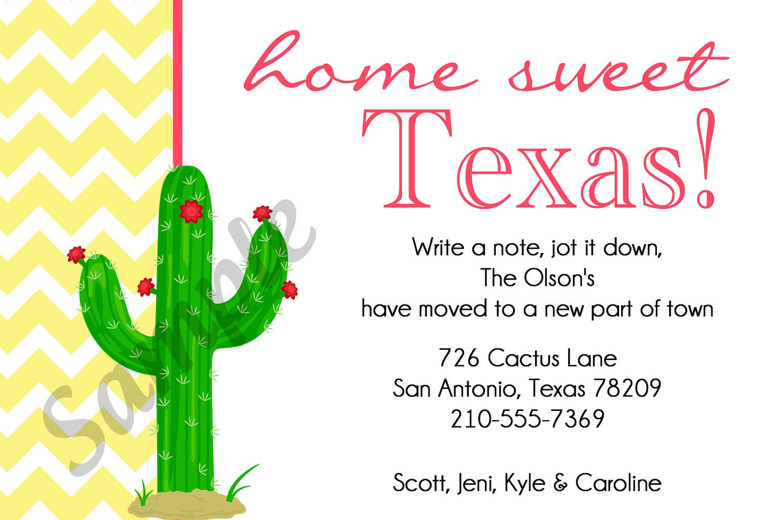 Home Sweet Texas-Change of Address Card/Moving Announcement Card, 4x6