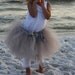 Grey Flower Girl Tutu - Satin Wrapped Waist  - NB-5T
