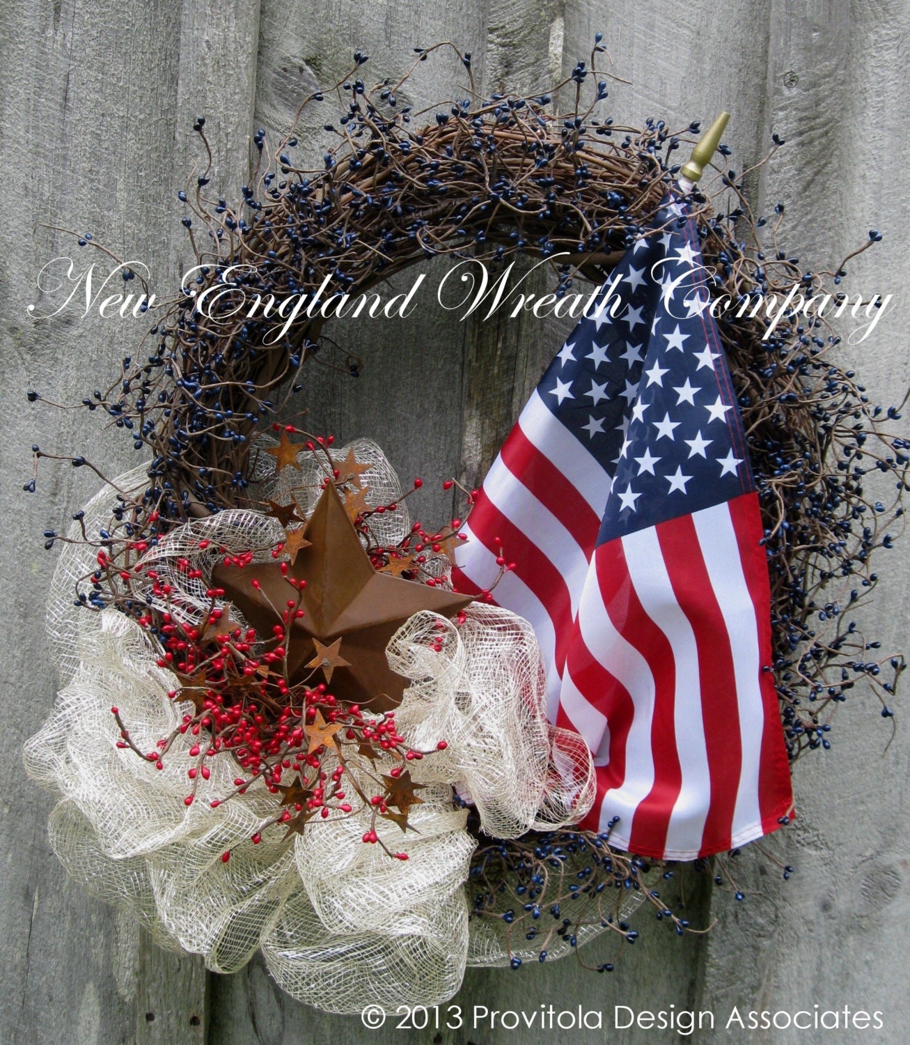 Patriotic Wreath, American Flag Wreath, Americana, 4th of July