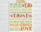 We Are All A Little Weird Poster Print  - Dr. Seuss Quote