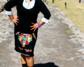La Noche de Frida  Mexican embroidered  boho  skirt