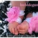 SALE Set Baby Girl Shabby Shoes Ruffle Sandals in Bubblegum with Triple Flower Rhinestone skinny headband sizes 0-5 months 5-12 months