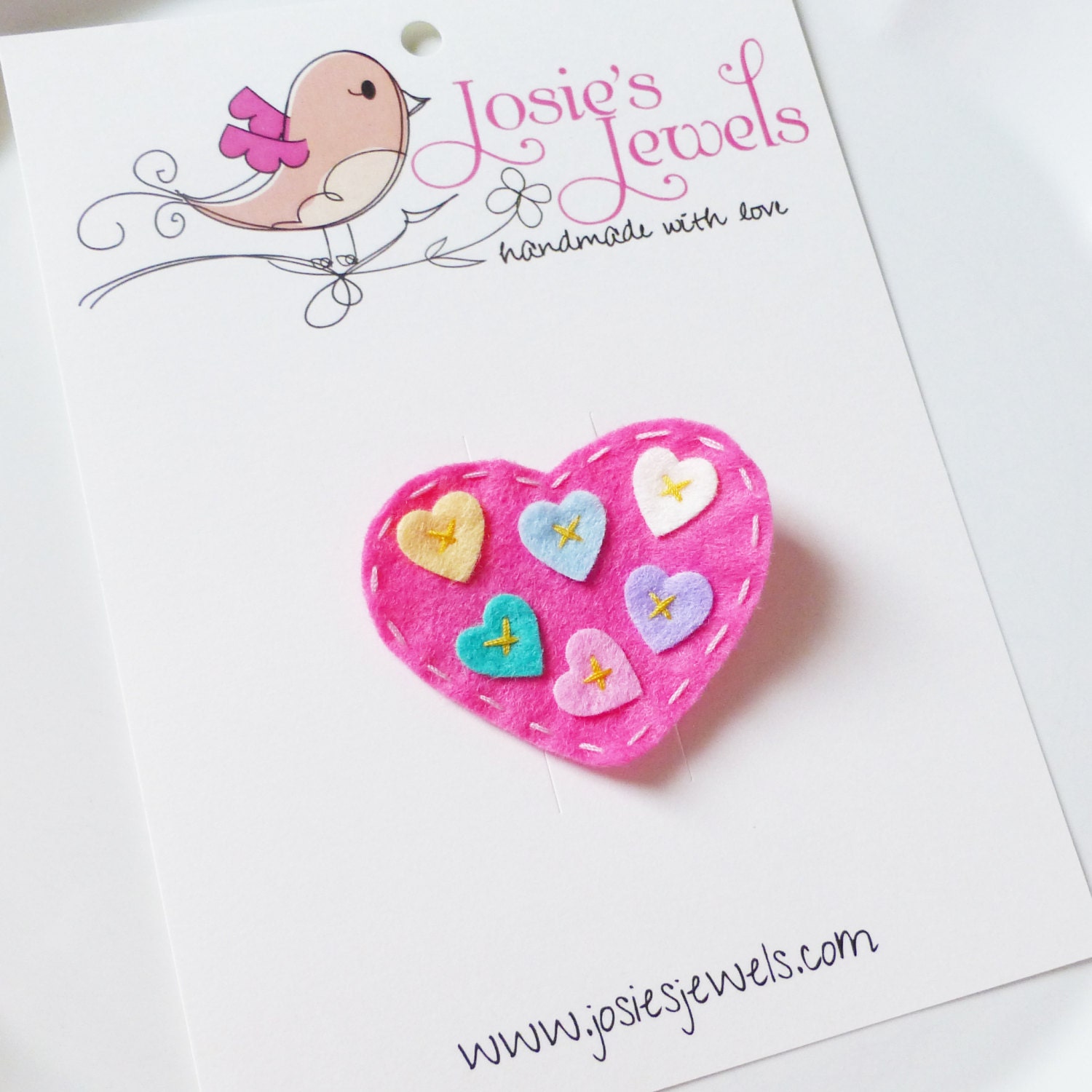 Hot Pink HEART OF HEARTS Girls Clippie