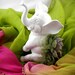 White Hindu Elephant Planter - Mini Yogi Art Centerpiece