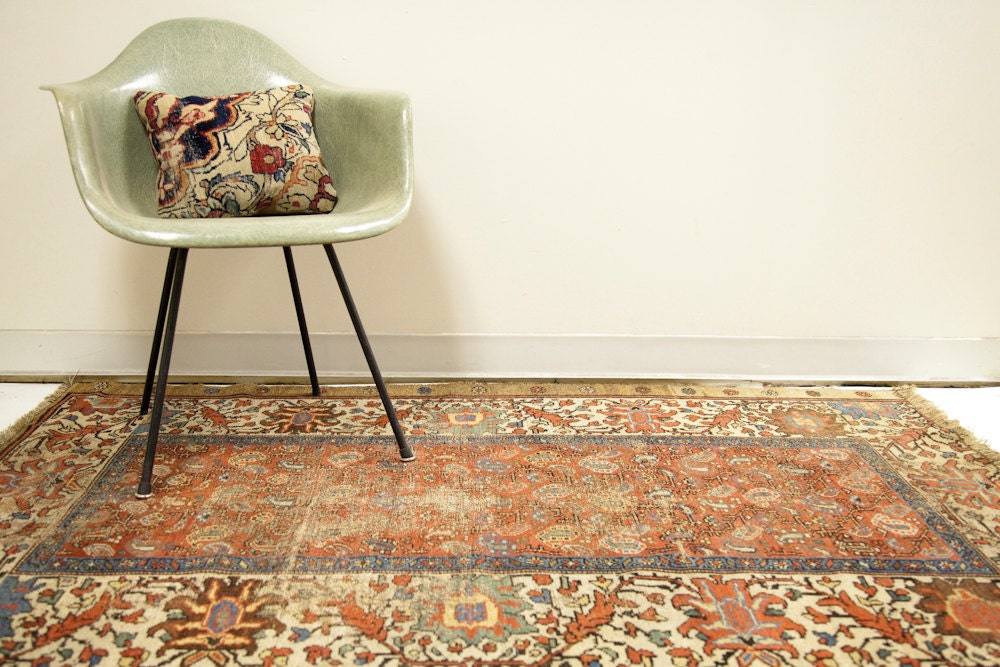1870s Antique Bakshaish Area Rug