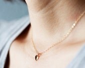 Tiny Gold Leaf Necklace 14K Gold Filled Chain Dainty Petite Minimalist Simple Necklace Everyday Jewelry - N238