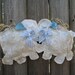 Twin Baby Lamb Burlap Door Hanging with Blue Ribbon