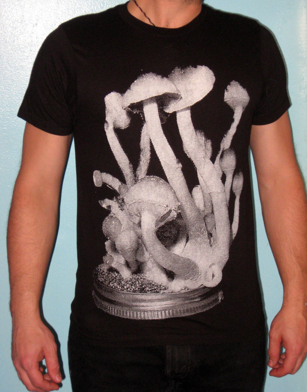 Homegrown Bioluminescent Psychedelic Shrooms T-Shirt sizes S-M-L-XL