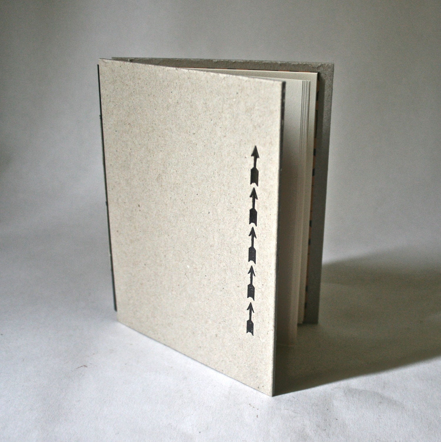 Handmade Hardcover Blank Book with Black Arrows for Stocking Stuffer Writing Sketching - DebraGlanz