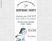 Vintage Little Lamb (Girl) - Custom Printable Invitation - Birthday, Baby Shower, Christening Il_170x135