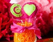 Raspberry Truffle Lollipops