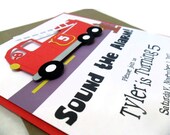 Fire Truck Invitation - Set of 1 5x7 Il_170x135