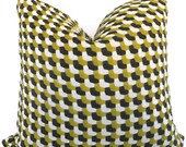 Schumacher Crosstown Weave in Citron Decorative Pillow Cover, Throw Pillow, Accent Pillow