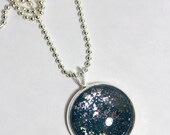 Silver & Teal Nail Polish Pendant