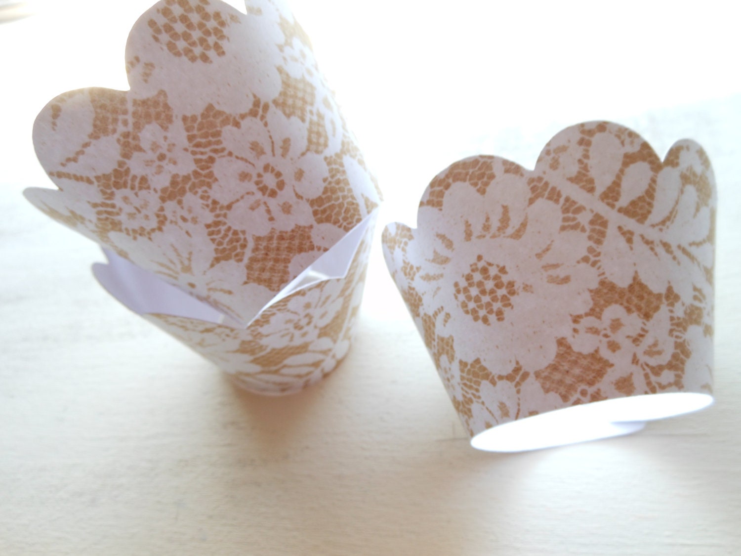 Floral Lace Cupcake Wrappers Set of 12