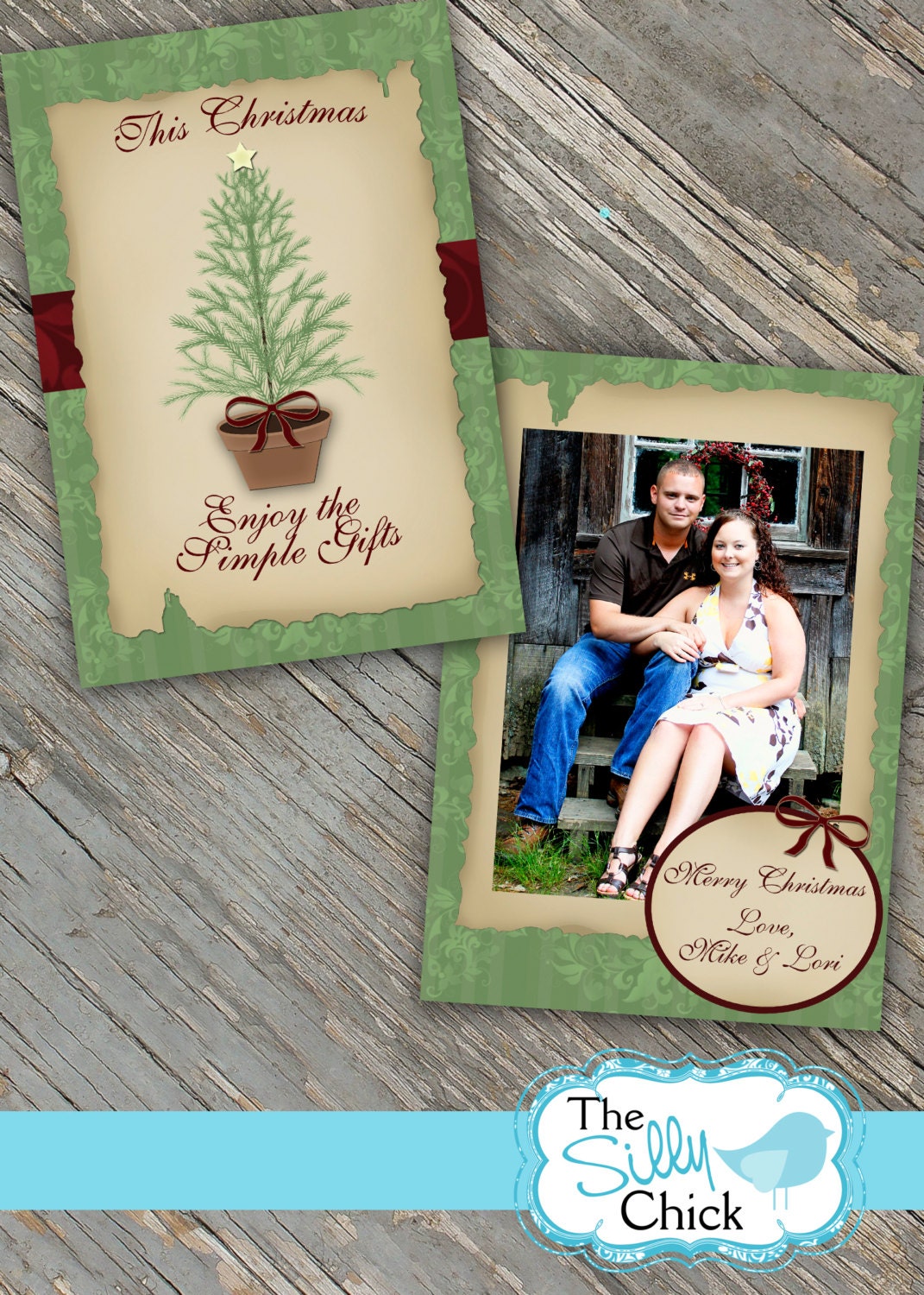 Buy e greeting card templates gifts - Simple Gifts Vintage Christmas - Holiday Card Printable or PSD Template - Photography Photo Card Template