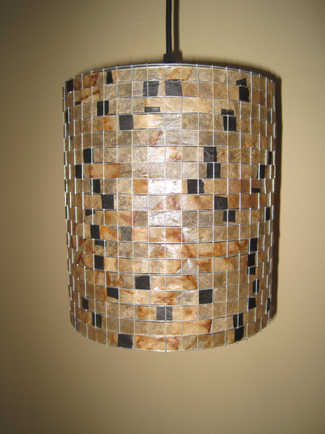 COFFEE FILTER ART - Chandelier Lighting Ceiling Lamp Shade Hanging Light Paper Lamp Shade Ceiling Lamp Upcycled Lighting