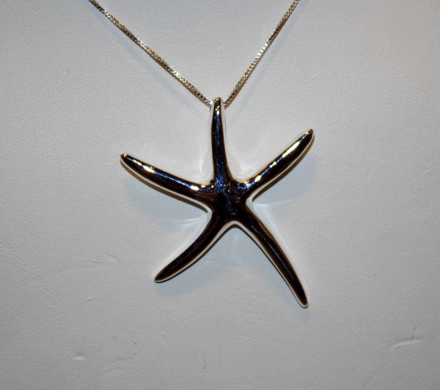 Sterling Silver Starfish Necklace - Large