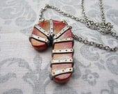 Candy Cane Charm Necklace - Industrial Steampunk Theme