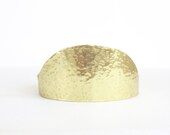 Halfmoon Hammered Brass Cuff