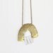 Arc Hammered Brass and White Sea Glass Dagger Necklace