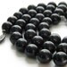 Vintage Black Glass Beaded Bead Necklace 40s