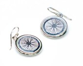 Bike Gift - sterling silver ear wires - silver earrings bike