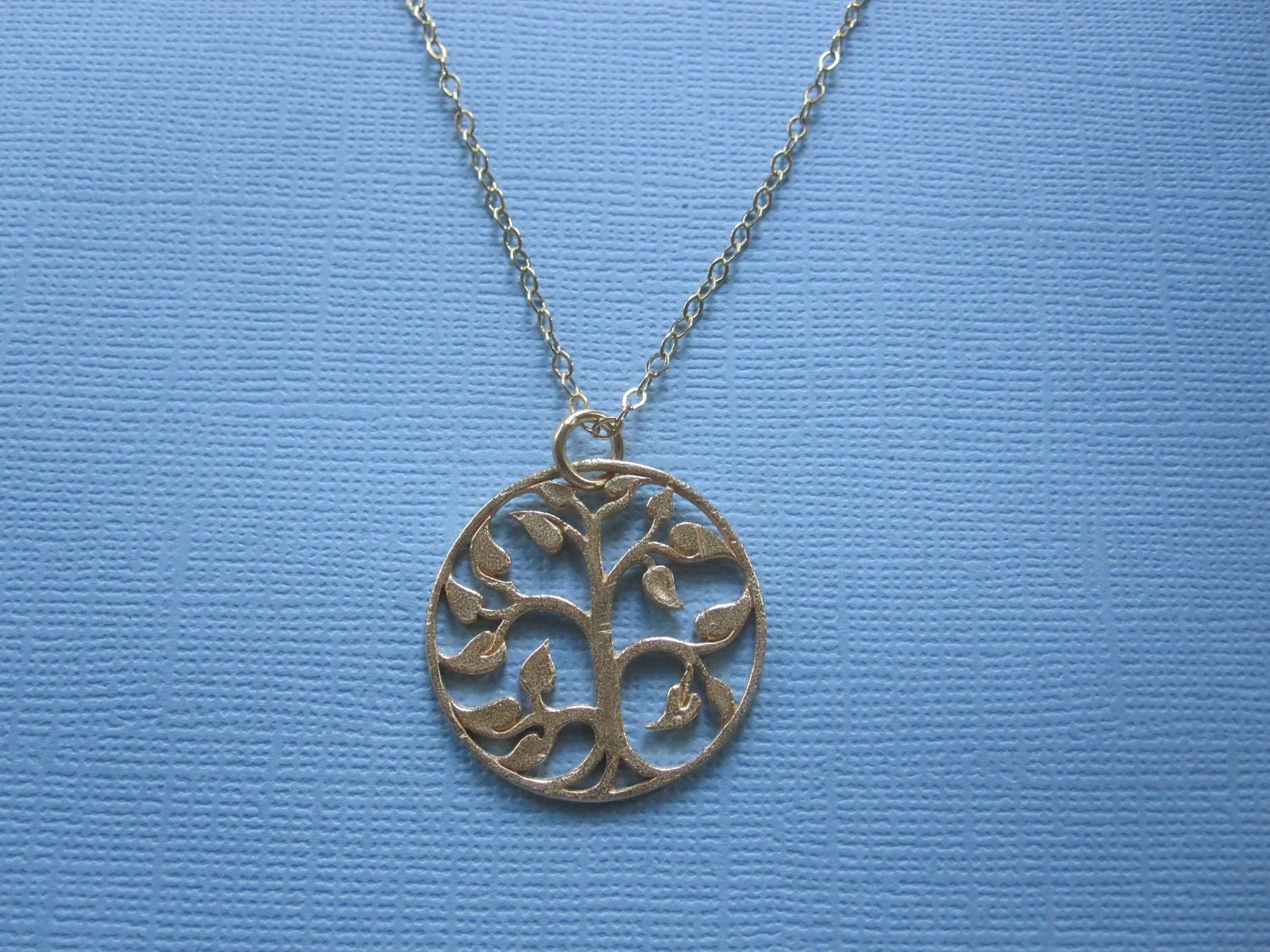 Tree of Life Gold Circle Necklace