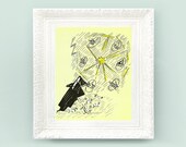 Vintage Madeline Print. Original French Book Plate Illustration 8.5x6.5 inches . 12 Girls Ferris Wheel France Paris Ludwig Bemelmans