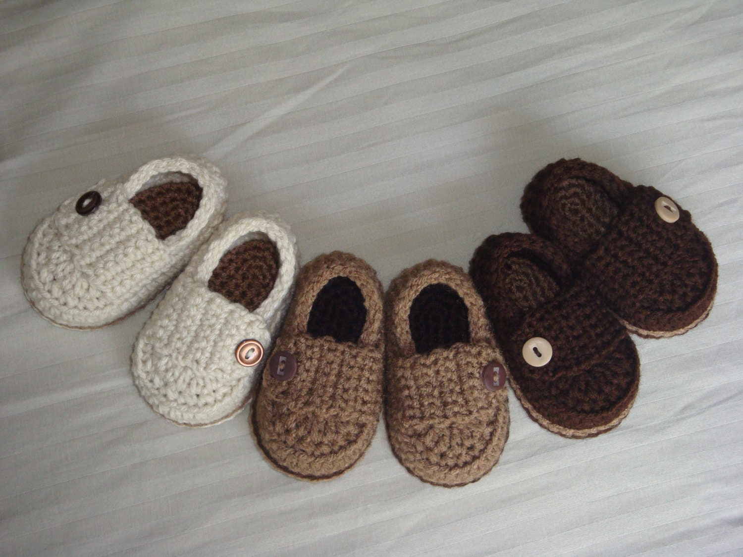 Crochet Baby Boy Button Loafers - Made to Order Booties