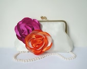 Hot Pink and Orange Clutch Purse