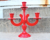 Red Whimsical Vintage Candelabra