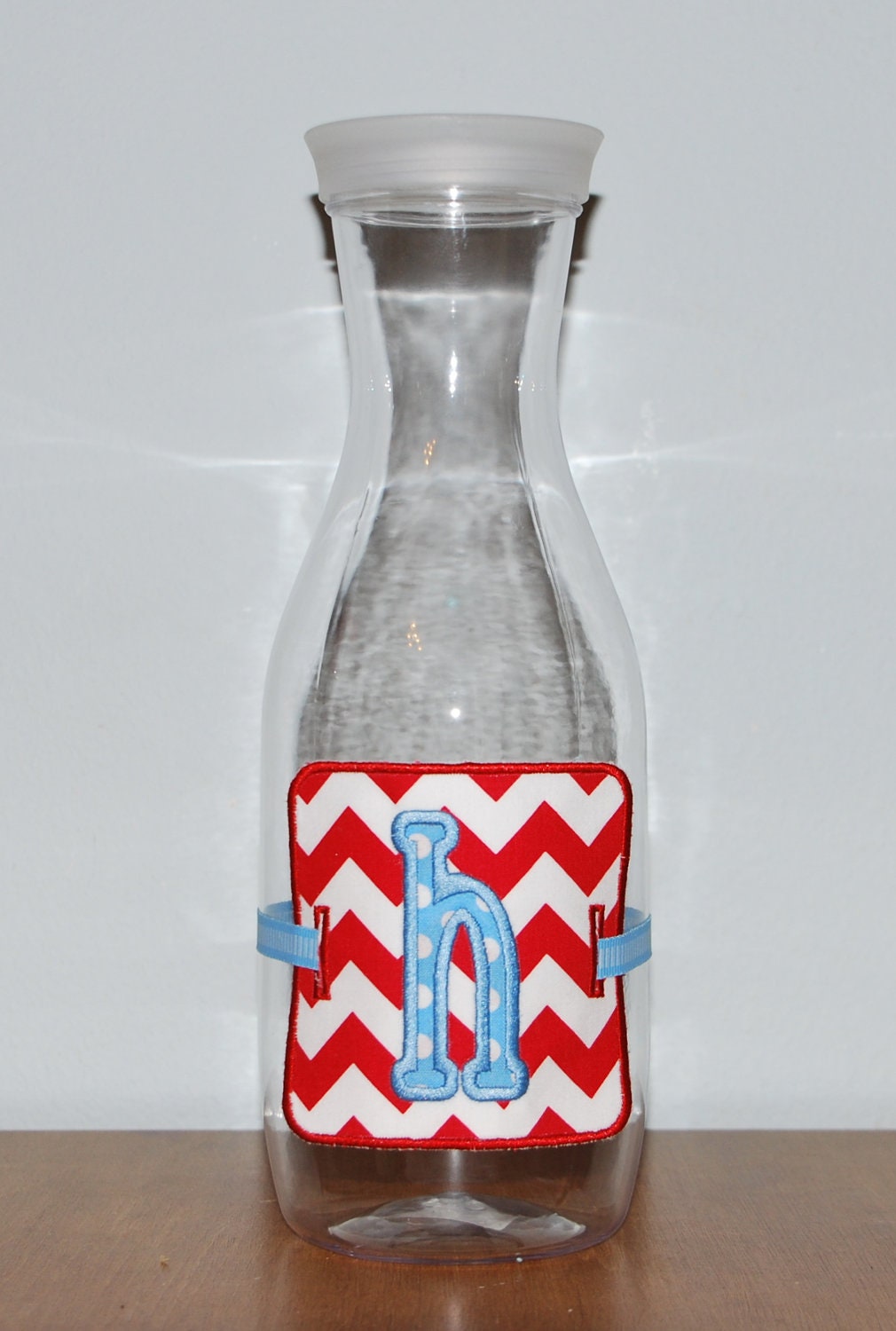 Custom Boutique Personalized Monogrammed Square Appliqued Chevron Canister Label Wrap Charm Cover Patch