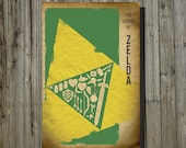 The Legend of Zelda retro poster minimalist art video game poster print nintendo poster print 11x17