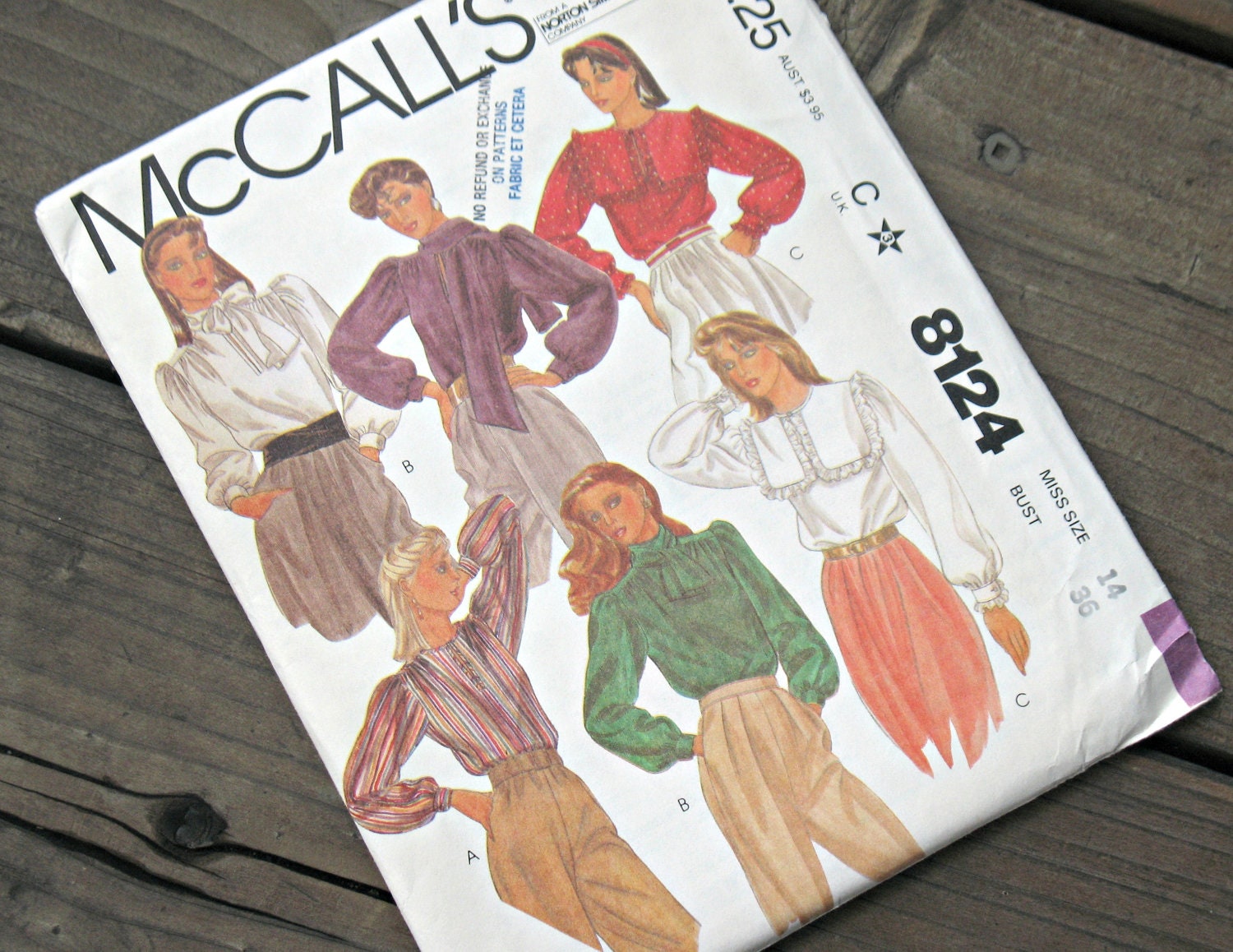 McCall's 8124 Blouse Pattern