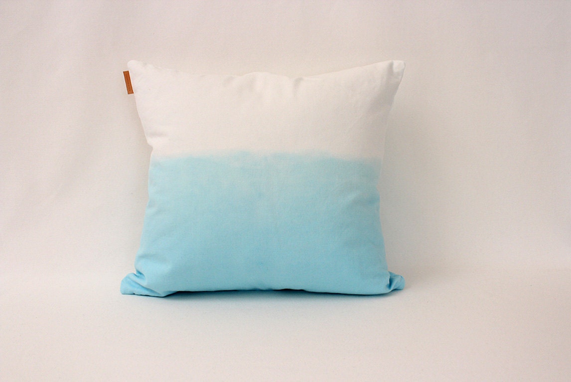 aqua ombre pillow cover, 18x18