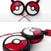 NEW Poke-phones Headphones earphones white red hand painted