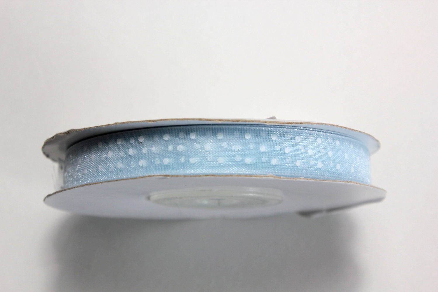 Dotted Organza Ribbon - 25 yd Spool of 3/8"  - Light Blue
