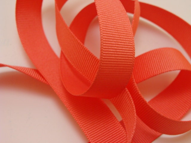 5 yds 5/8" Grosgrain Ribbon - Peach