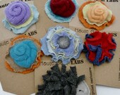 CASHMERE flowers jewelry roses pin Best friend gift hedgehog brooches reduced - 100% recycled ecofriendly - multi colors to choose from